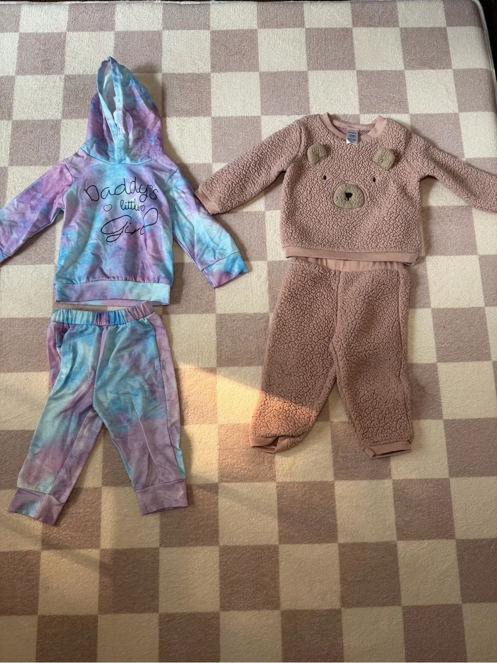 Baby Girl 12M Winter Outfit Bundle – 2 Cozy Sets, Carter’s